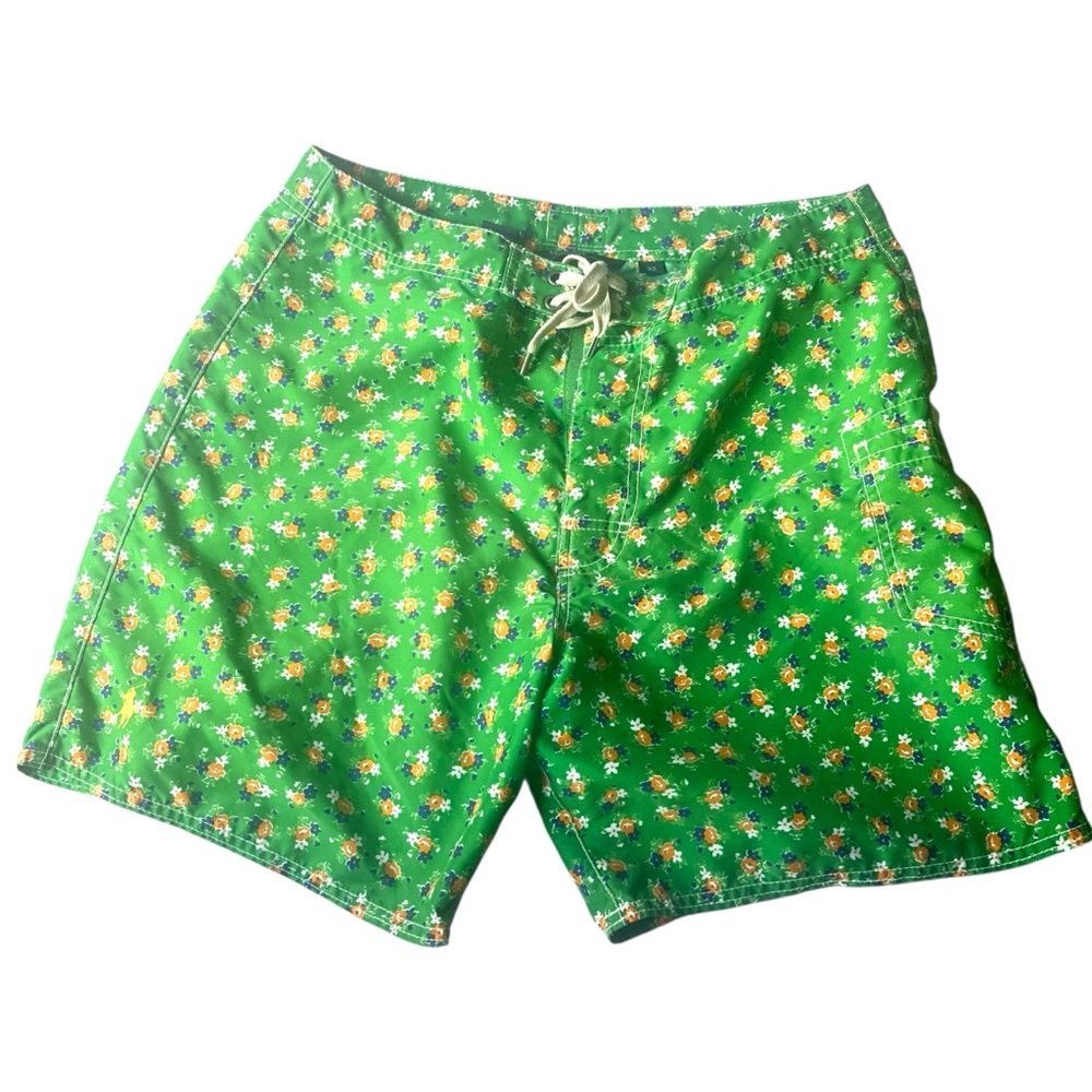 Polo Ralph Lauren Men's Green Floral Swim Trunks Board Shorts Size 32